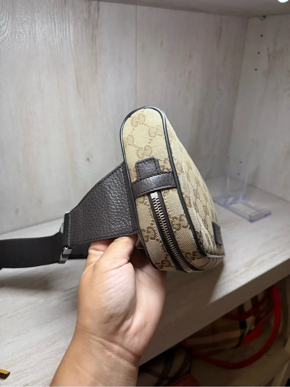 Gucci Beige GG Canvas Belt Bag
